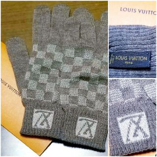 ルイヴィトン(LOUIS VUITTON)の★ルイヴィトン★正規品新品未使用★正規店舗購入★美品ダミエＬVロゴニットグローブ(手袋)