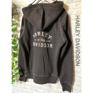 ハーレーダビッドソン(Harley Davidson)の【US輸入古着】ハーレーダビッドソン　でか刺繍ロゴ　フルジップパーカー　M(パーカー)