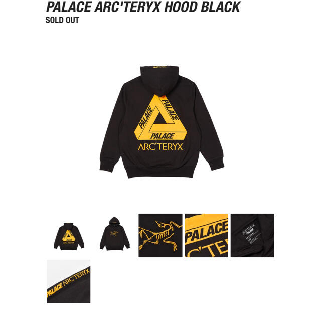 PALACE ARC´TERYX HOODIE BLACK Large PALACE ARC´TERYX HOODIE BLACK Large