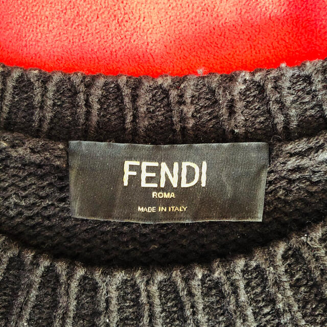 おしゃれ FENDI ロゴインターシャ ウールセーター