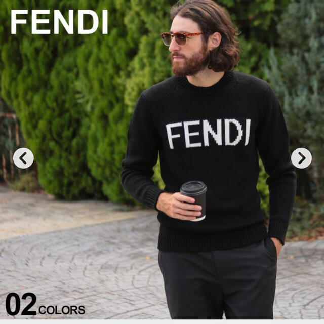 おしゃれ FENDI ロゴインターシャ ウールセーター