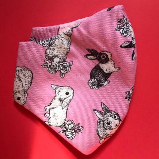 立体インナーマスク　もふもふうさぎ　パンダうさぎ　キッズ　ハンドメイド    (外出用品)