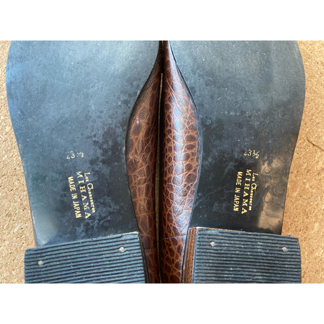 MIHAMA ミハマ 本革クロコ型押し ローファーカッターシューズ 23.5cm レディースの靴/シューズ(ローファー/革靴)の商品写真