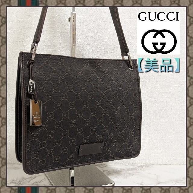 GUCCI【美品】グッチ 91762 GG柄 斜め掛け ショルダーバッグ