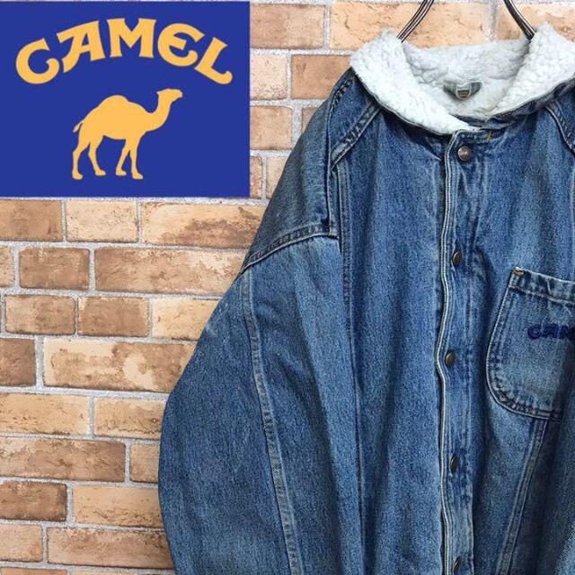 古着屋_glimUS◆camel キャメル デニムジャケット 裏ボア メンズXL