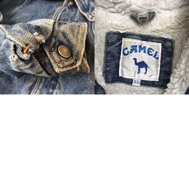 SweetCamel(スウィートキャメル)の【キャメル 】デニムジャケット Gジャン　ボア　刺繍ロゴ　色落ち　古着男子 メンズのジャケット/アウター(Gジャン/デニムジャケット)の商品写真