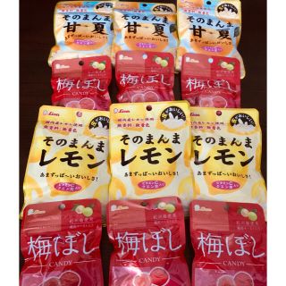 ライオン(LION)の【大人気！柑橘系１２袋セット】そのまんまレモン 梅干し飴 そのまんま甘夏(菓子/デザート)