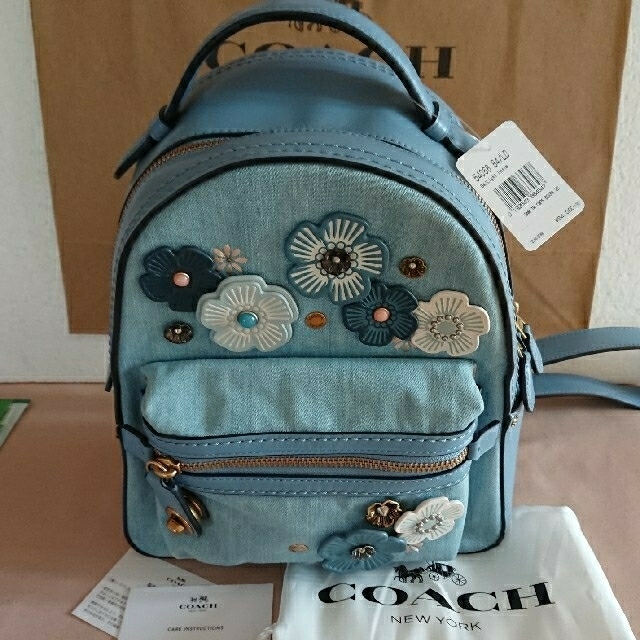 お菓子様専用 COACH デニムティーローズリュック