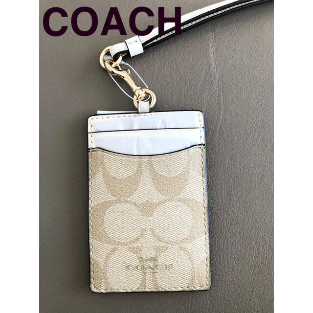 新作】COACH コーチ パスケース 定期入れ IDケース 白シグネチャー