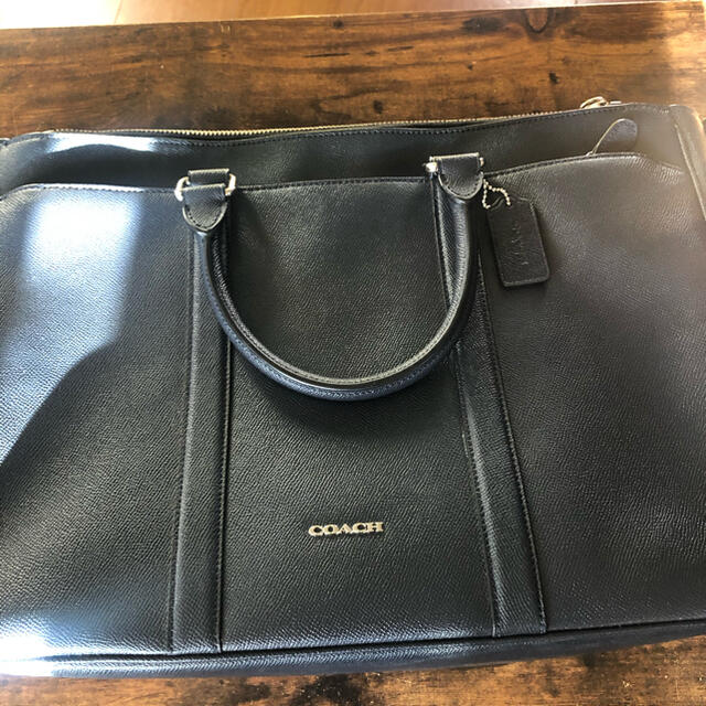 ファスナー式ポケット×1内側coach ビジネストート