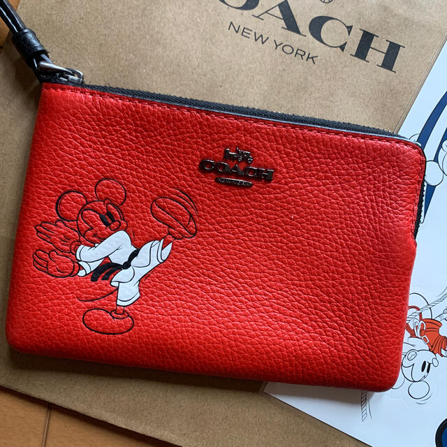 新品　COACH Disney Mickey空手ポーチ