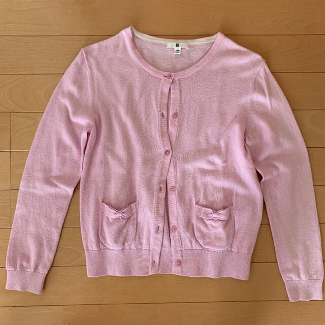 UNIQLO(ユニクロ)のカーディガン　ピンク　ユニクロ　140 キッズ/ベビー/マタニティのキッズ服女の子用(90cm~)(カーディガン)の商品写真