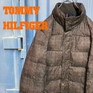 トミーヒルフィガー(TOMMY HILFIGER)のトミーヒルフィガー ダウンジャケット チェック柄 used 古着 刺繍ロゴ(ダウンジャケット)