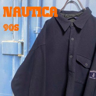 ノーティカ(NAUTICA)の希少 90s NAUTICA ウールシャツ カシミア混 ハーフボタン ゆるだぼ(シャツ)