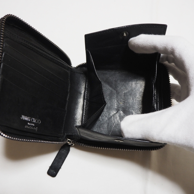 JIMMY CHOO(ジミーチュウ)の【40％OFF】ジミーチュウ　二つ折り財布　LAURENCE　ブラック メンズのファッション小物(折り財布)の商品写真