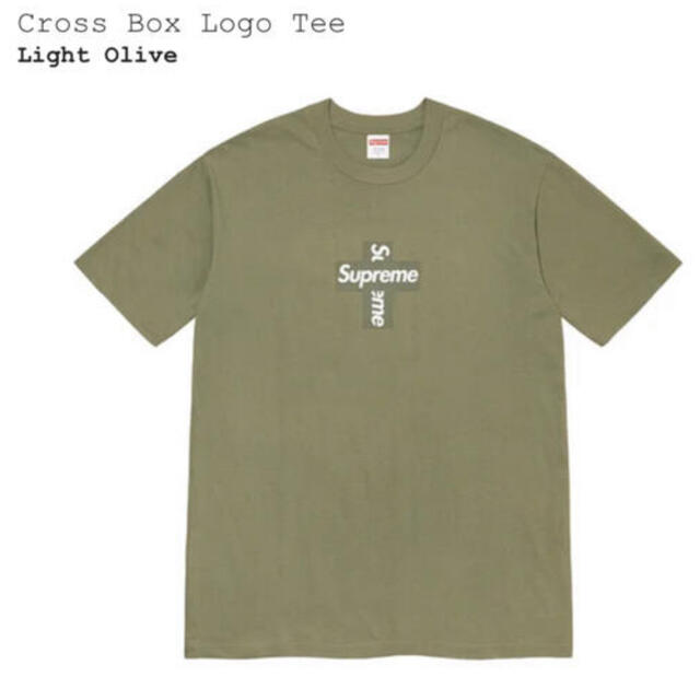 supreme cross box logo tee light olive L