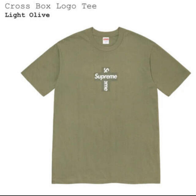 supreme cross box logo tee light olive L