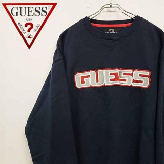 ゲス(GUESS)の【古着】GUESS ゲス 刺繍 ビッグロゴ スウェット トレーナー XL(スウェット)