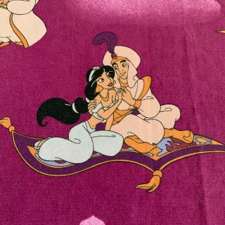 ディズニー(Disney)のアラジン　ビンテージシーツ　紫(生地/糸)