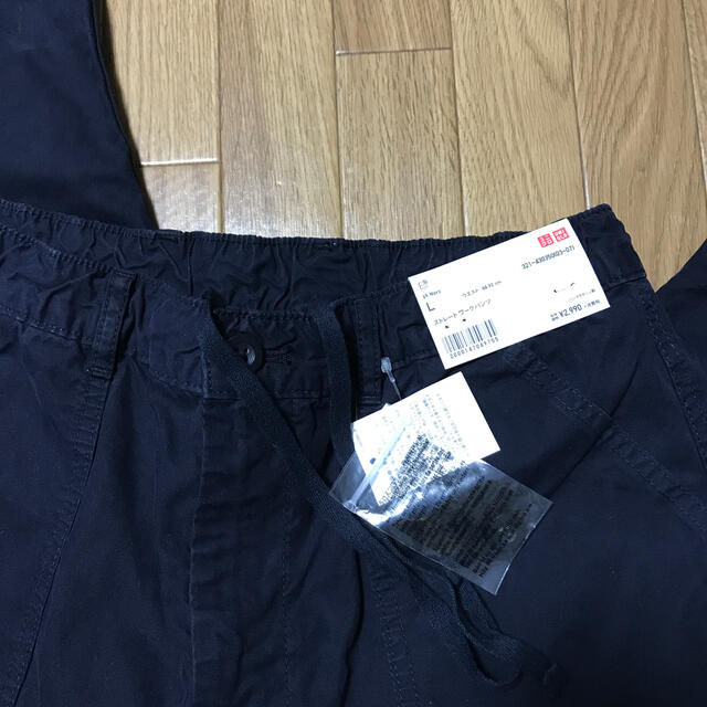 UNIQLO(ユニクロ)の［試着のみ］ユニクロ　ストレートワークパンツ　ネイビーＬ メンズのパンツ(ワークパンツ/カーゴパンツ)の商品写真