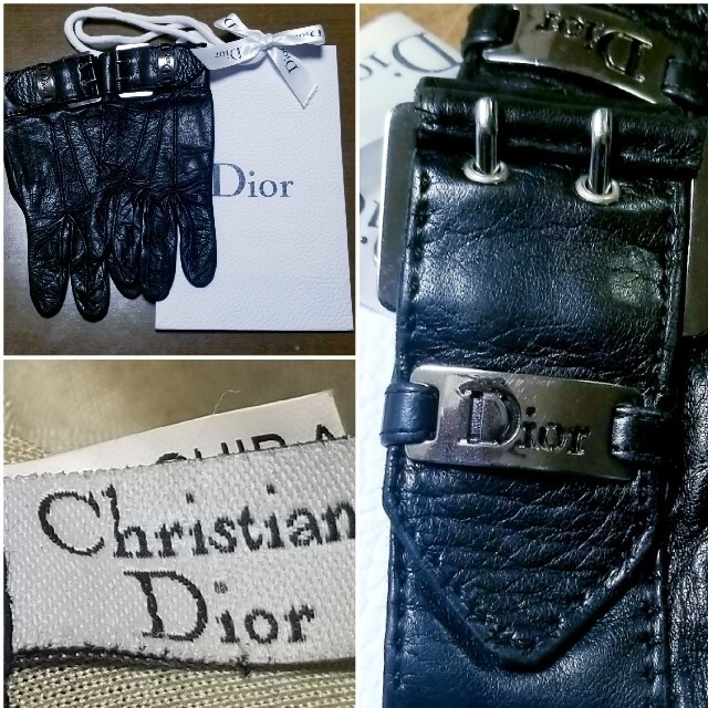 Christian Dior(クリスチャンディオール)の超目玉‼️大人気ディオール★Diorロゴバックルレザーグローブ訳有ジャンク品‼️ レディースのファッション小物(手袋)の商品写真