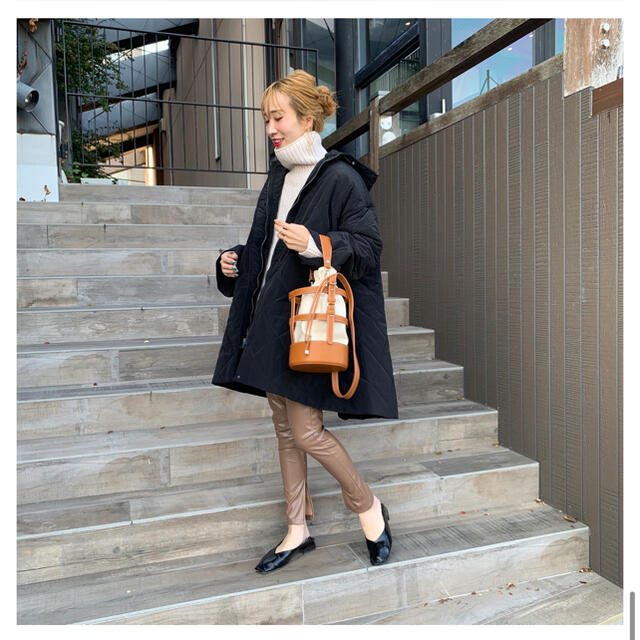 mite  b品　quilting 2way coat キルティング　コート レディースのジャケット/アウター(ロングコート)の商品写真