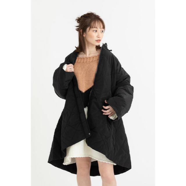 mite  b品　quilting 2way coat キルティング　コート レディースのジャケット/アウター(ロングコート)の商品写真