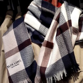 バーバリーブルーレーベル(BURBERRY BLUE LABEL)のブルーレーベル　クレストブリッジ　チェック　定番ウールマフラー　新品(マフラー/ショール)