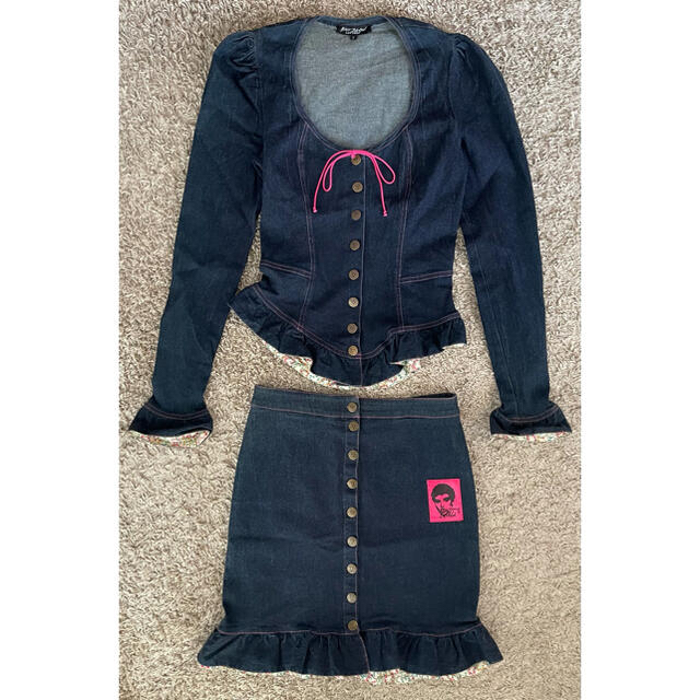 Betsey Johnson デニム セットアップ 90s USA製 ビンテージ 注目の福袋をピックアップ! BETSEY JOHNSONのジャケット