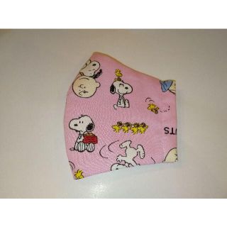 スヌーピー(SNOOPY)の手作りインナーマスク（スヌーピー：ピンク色）1枚です。(その他)