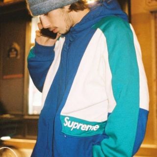 Supreme Color Blocked Zip Up Hooded