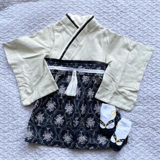 袴ロンパース　　足袋風靴下セット(和服/着物)