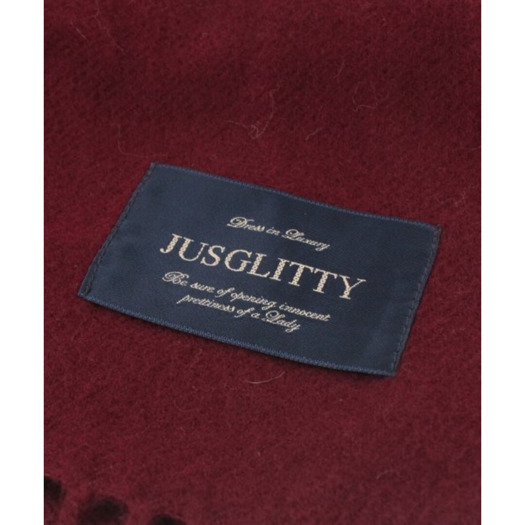 JUSGLITTY(ジャスグリッティー)のJUSGLITTY ジャスグリッティ マフラー - エンジ 【古着】【中古】 レディースのファッション小物(マフラー/ショール)の商品写真