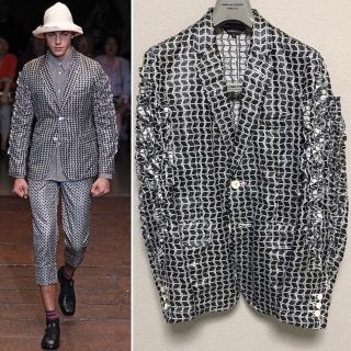 コムデギャルソンオムプリュス(COMME des GARCONS HOMME PLUS)のコムデギャルソンオムプリュス　ジャケット/フリル付/鎖柄(テーラードジャケット)