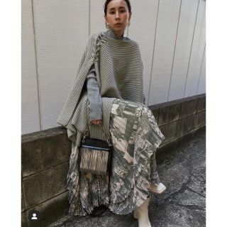 アメリヴィンテージ(Ameri VINTAGE)の4WAY MUFFLER LAYERED KNIT セージ新品(ニット/セーター)