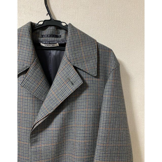 COMOLI(コモリ)のオーラリー  DOUBLE FACE CHECK LONG COAT 18aw メンズのジャケット/アウター(ステンカラーコート)の商品写真