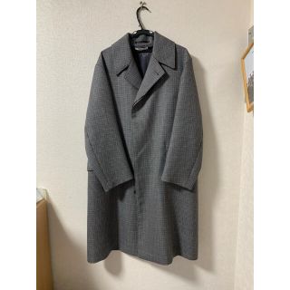 コモリ(COMOLI)のオーラリー  DOUBLE FACE CHECK LONG COAT 18aw(ステンカラーコート)