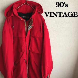 90s ノバチェック　ブルゾン　ジャケット　90's レッド　古着(ブルゾン)