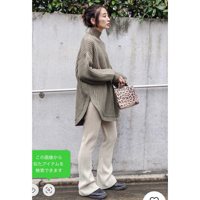 moussy(マウジー)のマウジー☆カラーリブニットパンツ☆ベージュ レディースのパンツ(カジュアルパンツ)の商品写真