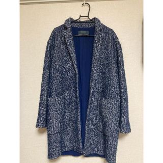 ザラ(ZARA)のZARA ブルーのコート(チェスターコート)