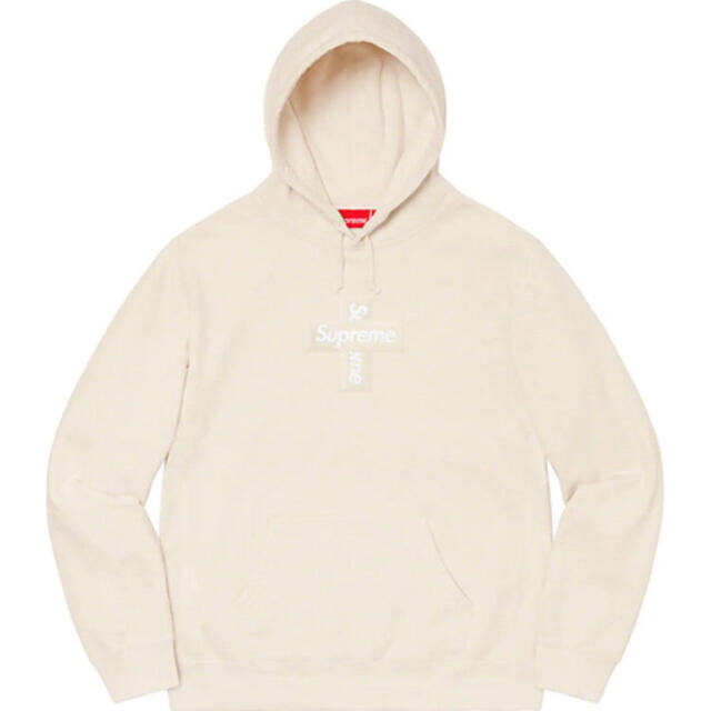 supreme cross box logo hooded natural Mパーカー