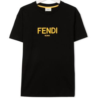 フェンディ(FENDI)の2020新作　フェンディ  ラバーロゴTシャツ　ブラック　12＋(Tシャツ(半袖/袖なし))