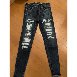 アメリカンイーグル(American Eagle)のアメリカンイーグル ダメージデニム スキニー　JEGGING STRETCH(デニム/ジーンズ)