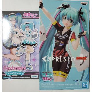 新品　２体セット初音ミク フィギュア  カフェメイド verレーシングver(ゲームキャラクター)