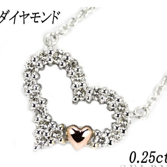 K18WGダイヤネックレス - ネックレス