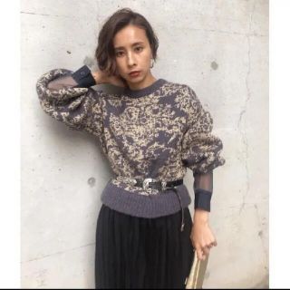 アメリヴィンテージ(Ameri VINTAGE)のAmeri vintage  DAMASK JACQUARD KNIT(ニット/セーター)