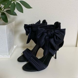 ジュゼッペザノッティ(GIUZEPPE ZANOTTI)のジュゼッペザノッティ　シルクサテンアンクルリボンブーティーサンダル(ハイヒール/パンプス)