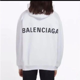 バレンシアガ(Balenciaga)の【ホワイト】Lサイズ　フーディ　パーカー　バレンシアガ  Balenciaga(パーカー)