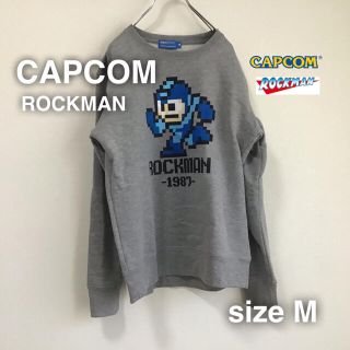 カプコン(CAPCOM)のROCKMAN CAPCOM ロックマン　スウェット　裏起毛　グレー　灰色(トレーナー/スウェット)