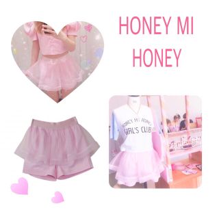 ハニーミーハニー(Honey mi Honey)のギンガムオーガンジーショートパンツ♡(ショートパンツ)